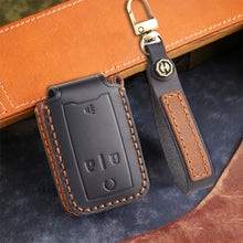 Load image into Gallery viewer, Genuine Leather Key Fob Cover for Chevrolet Colorado, Silverado &amp; GMC Pickup (3-6 Buttons)