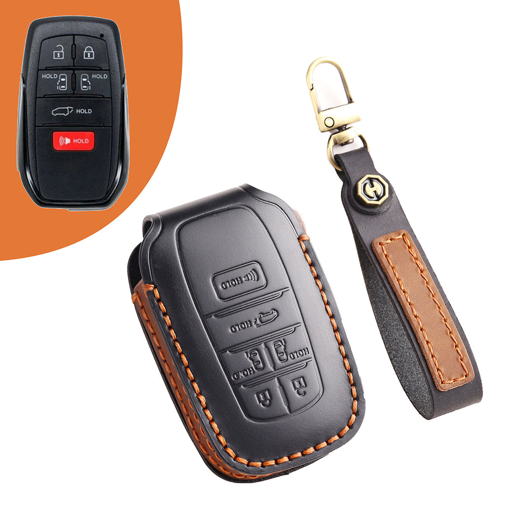 Leather Smart Car Key Cover Case for Toyota Camry, Rav4, Highlander high-end