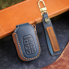 Load image into Gallery viewer, Genuine Leather Key Fob Cover for Honda Accord, Civic, CR-V, HR-V, and Pilot Models