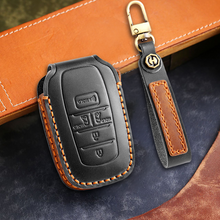 Load image into Gallery viewer, Genuine Leather Key Fob Cover for Toyota Camry, RAV4, and Highlander Models