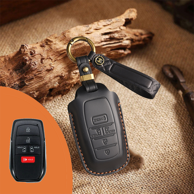 Genuine Leather Key Fob Cover for Toyota