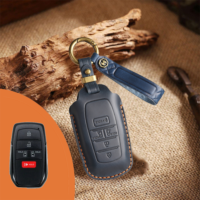 Genuine Leather Key Fob Cover for Toyota