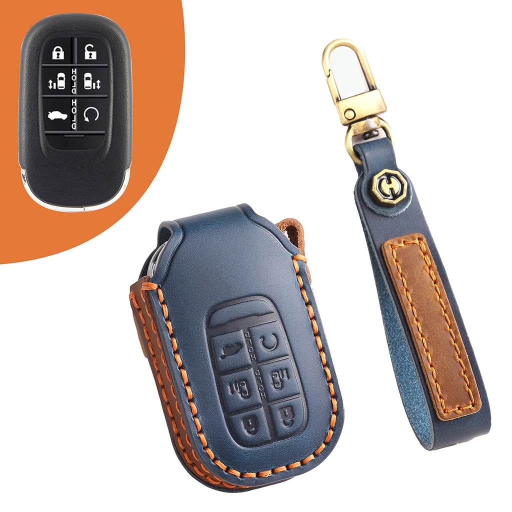 Leather Car Key Covers for Honda Models Accord Civic CR-V HR-V Pilot