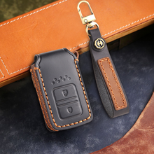 Load image into Gallery viewer, Genuine Leather Key Fob Cover for Honda Accord, Civic, CR-V, HR-V, and Pilot Models