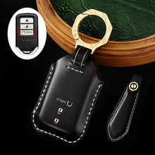 Load image into Gallery viewer, High-End Leather Car Key Cover Compatible with Honda Accord, Civic, CR-V, HR-V, Odyssey, etc. (2, 3, 4, 5, or 6-Button Smart Key Cover)