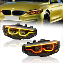 Load image into Gallery viewer, GTS Style LED Headlights for BMW 4-Series 2013-2020 F32 F82 F36 with Yellow Red DRL
