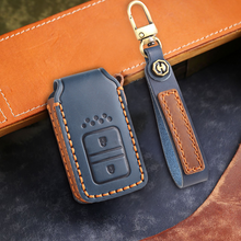 Load image into Gallery viewer, Genuine Leather Key Fob Cover for Honda Accord, Civic, CR-V, HR-V, and Pilot Models