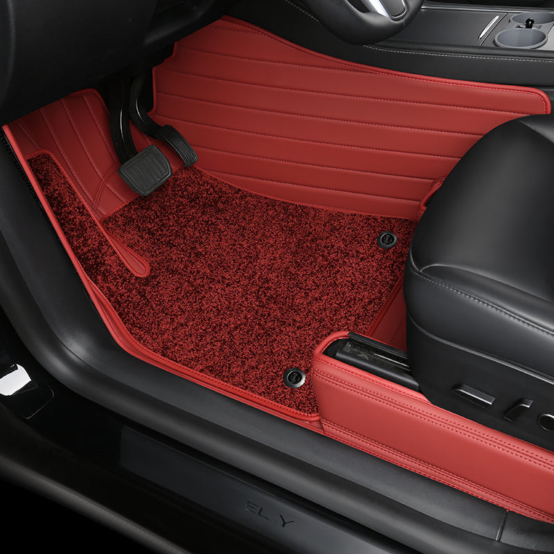 Special for Tesla Model 3 and Model Y 360° Aviation Soft Package Full Wrap All-Weather Leather Floor Mat