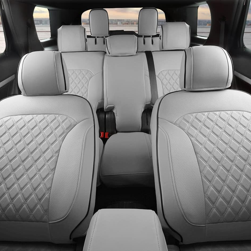 Amancarport Custom Fit Car Seat Covers Full Set For Ford Explorer 7 Seats (2016-2019)