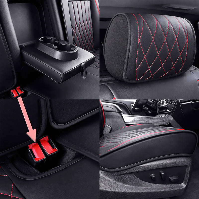 Custom Fit Leather Seat Covers for Chevy Silverado & GMC Sierra 1500 2500HD 3500HD (2014-2026) Full Set