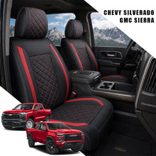 Load image into Gallery viewer, Custom for Chevy Silverado &amp; GMC Sierra (2014-2026) Leather Seat Covers Full Set – Perfect Fit for 1500