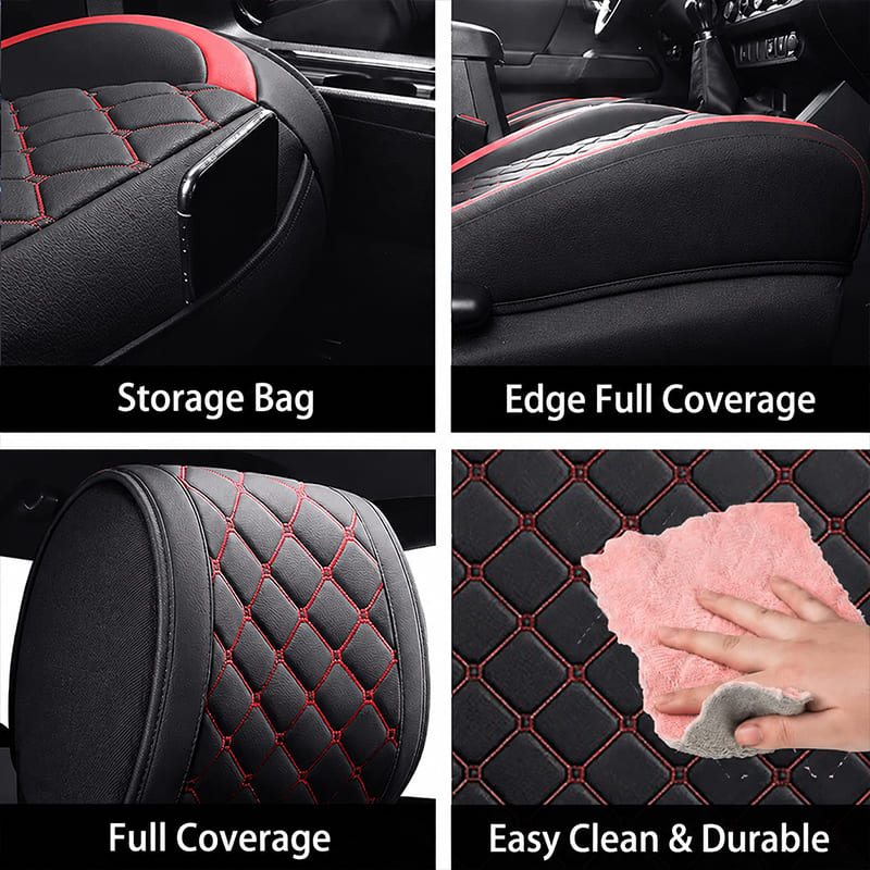 For Dodge Ram Leather Car Seat Covers Compatible with Ram 1500 Crew Cab(2012-2026)