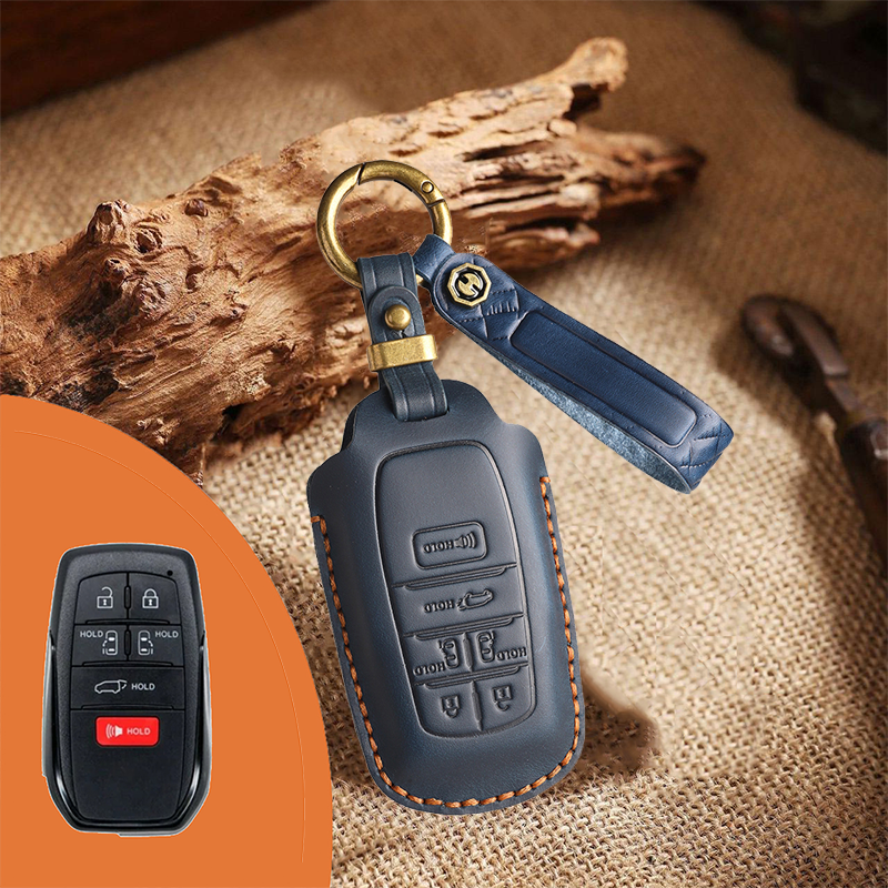 Genuine Leather Key Fob Cover for Toyota