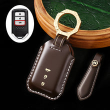 Load image into Gallery viewer, High-End Leather Car Key Cover Compatible with Honda Accord, Civic, CR-V, HR-V, Odyssey, etc. (2, 3, 4, 5, or 6-Button Smart Key Cover)