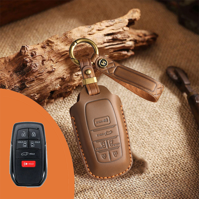 Genuine Leather Key Fob Cover for Toyota