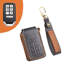 Load image into Gallery viewer, Genuine Leather Key Fob Cover for Honda Accord, Civic, CR-V, HR-V, and Pilot Models