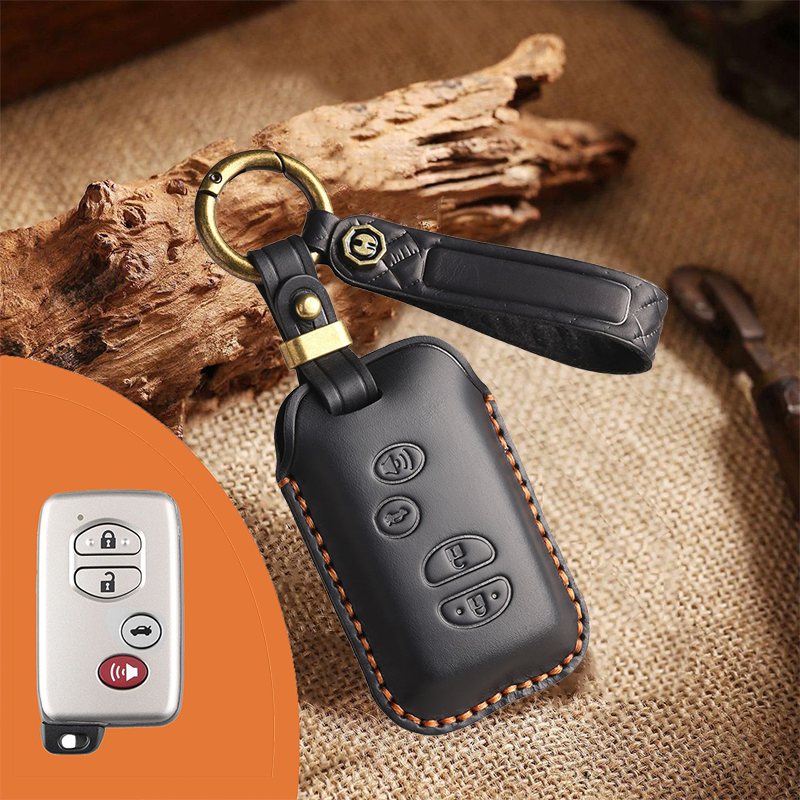 Genuine Leather Key Fob Cover for Toyota