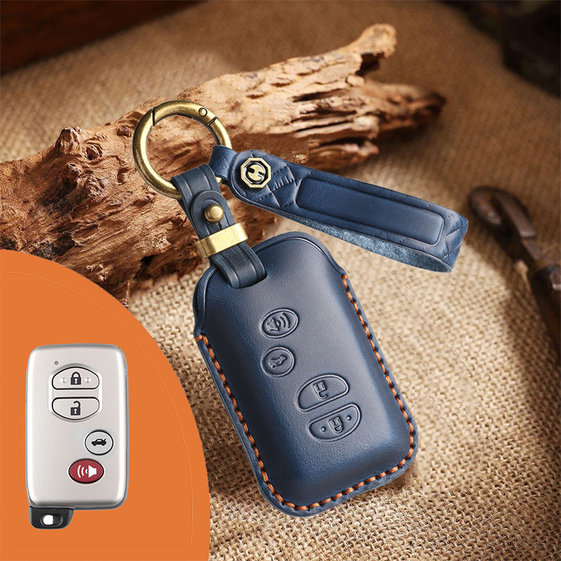 Genuine Leather Key Fob Cover for Toyota