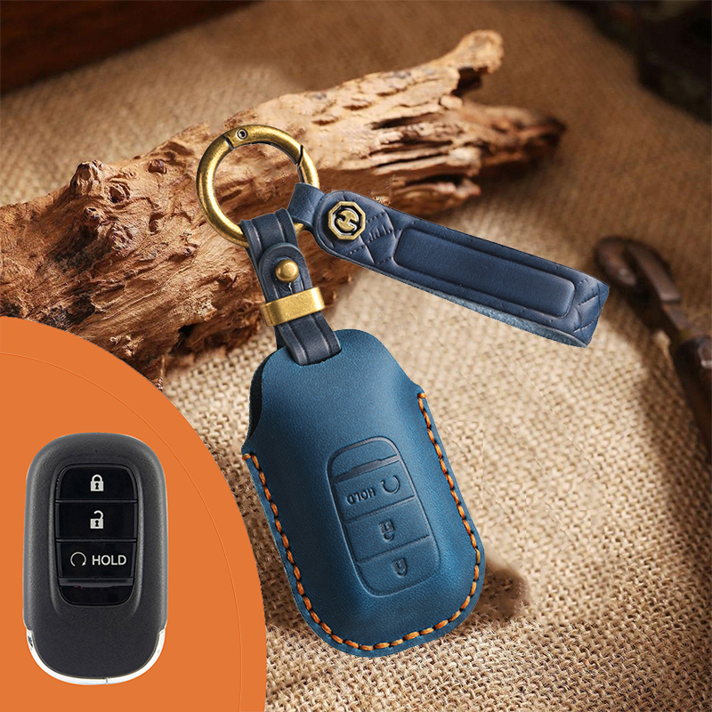 Genuine Leather Key Fob Cover for Honda