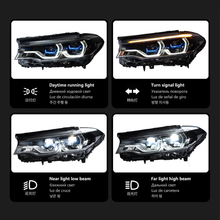 Load image into Gallery viewer, Yellow+White DRL LED Headlights for BMW 5 Series G30 (2018–2020) – Full Headlight Assembly