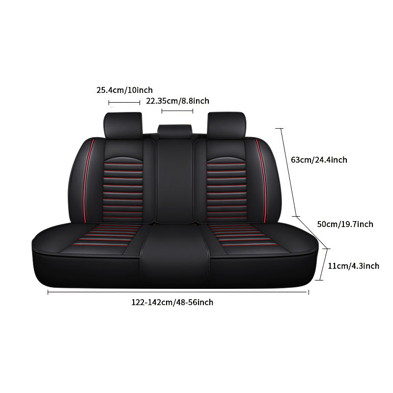 Universal Fit Full Set Leather Car Seat Covers, Black Seat Covers for Mazda, Toyota, Chrysler, Honda, Chevy, Ford, Nissan