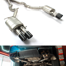 For BMW M5 F10 2012–2016 Performance Exhaust System – Front Pipe + Mid & Rear Section, Stainless Steel/Titanium, with Valves