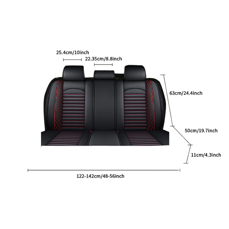 Universal Faux Leather Car Seat Covers 5-Piece Set – Waterproof, Easy Install, Fit SUV, Sedan & Truck