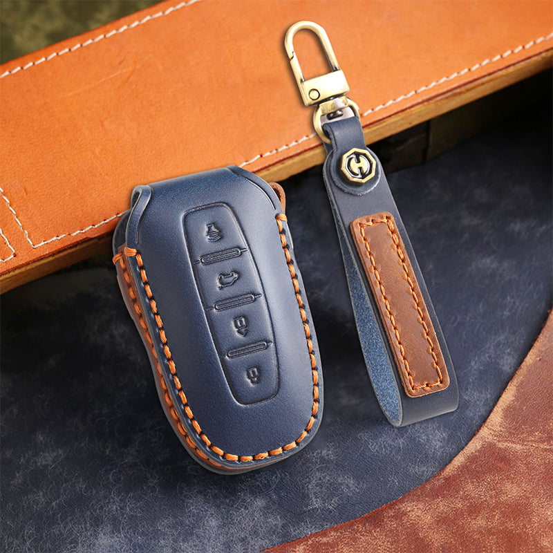 Genuine Leather Key Fob Cover for Ford Series (3-5 Buttons)