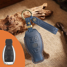 Load image into Gallery viewer, Genuine Leather Key Fob Cover for Mercedes-Benz