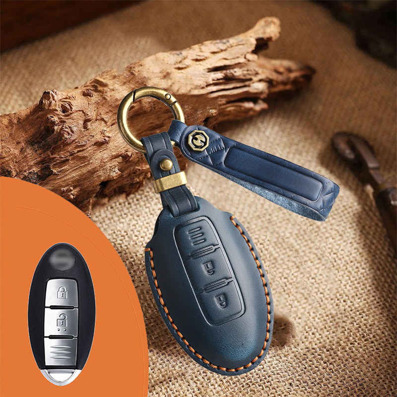 Genuine Leather Key Fob Cover for Nissan (3-5 Button)