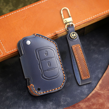 Load image into Gallery viewer, Genuine Leather Key Fob Cover for Jeep Wrangler JK and JL