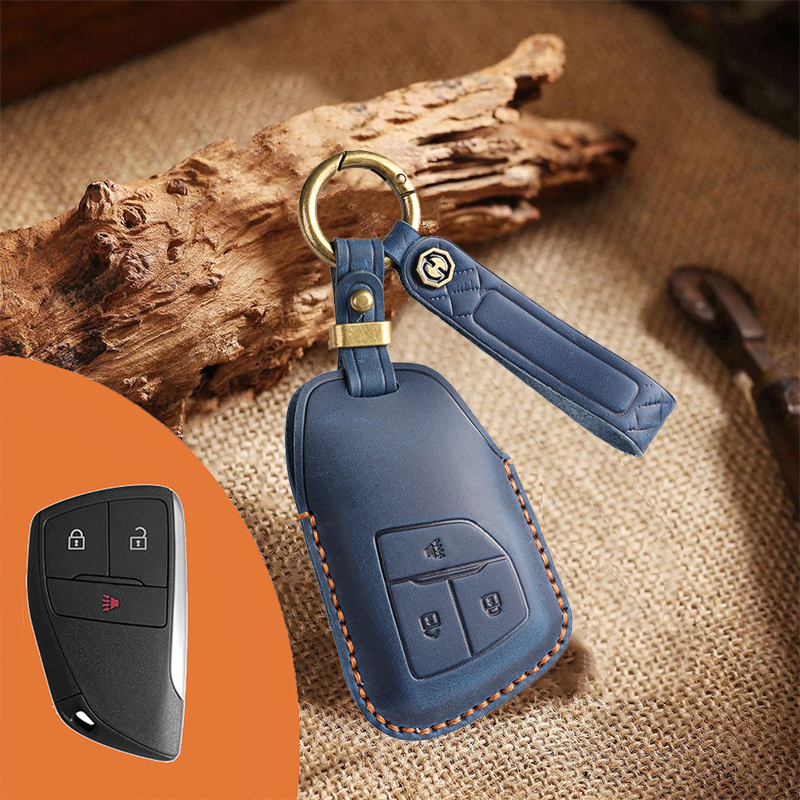 Genuine Leather Key Fob Cover for Buick (3-6 Button)