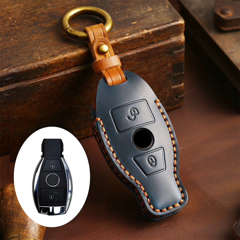 Suitable For Mercedes-Benz C-Class E-Class/GLK/R350/GL/GLC High-End Protection High-Quality Leather Key Cover