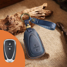 Load image into Gallery viewer, Genuine Leather Key Fob Cover for Chevrolet (2-6 Buttons)