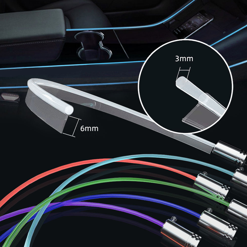 2019-2024 Tesla Model 3 Y Interior Car Neon Lights (Center Console+Dashboard+4 Foot Lights) Tesla Ambient Lighting, APP-Controlled RGB LED Strip Lights