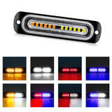 8pcs 12 LED Synchronous Function Emergency Strobe Grille Lights, Ultra-Thin Surface Mount Hazard Warning Flasher Chasing Lights