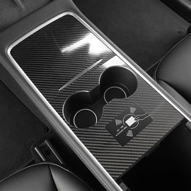 Real Carbon Fiber Center Console Trim Panel Cover For Tesla Model 3 Y