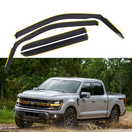 In-Channel Side Window Deflectors / Window Visors for Ford F-150 (2009–2024) – Hidden Rain Guards for All-Weather Protection