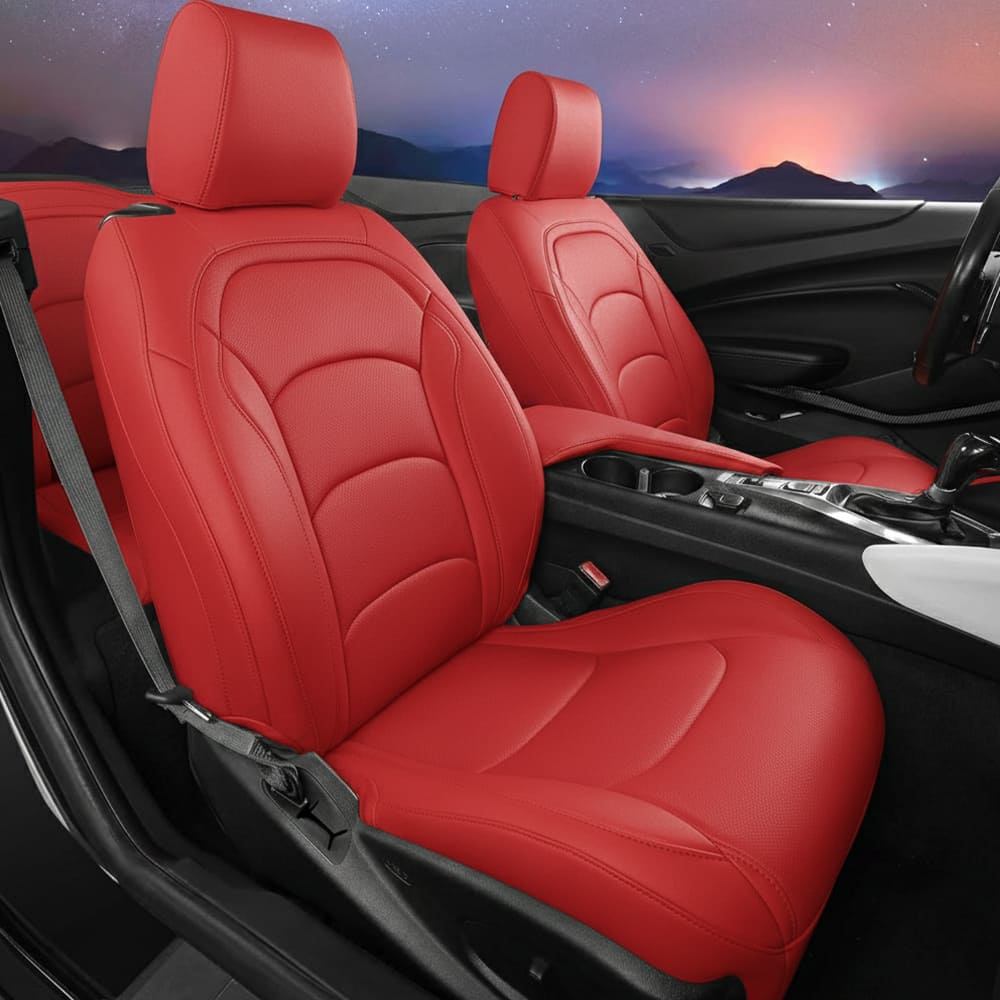 Custom Fit Seat Covers for Chevy Camaro Coupe (LT/LS/RS/SS)(2016-2025) – Full Set, Waterproof Faux Leather