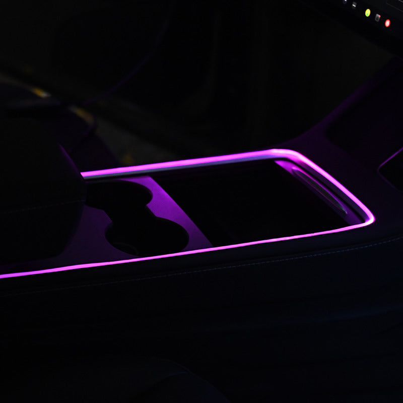 2019-2024 Tesla Model 3 Y Interior Car Neon Lights (Center Console+Dashboard+4 Foot Lights) Tesla Ambient Lighting, APP-Controlled RGB LED Strip Lights