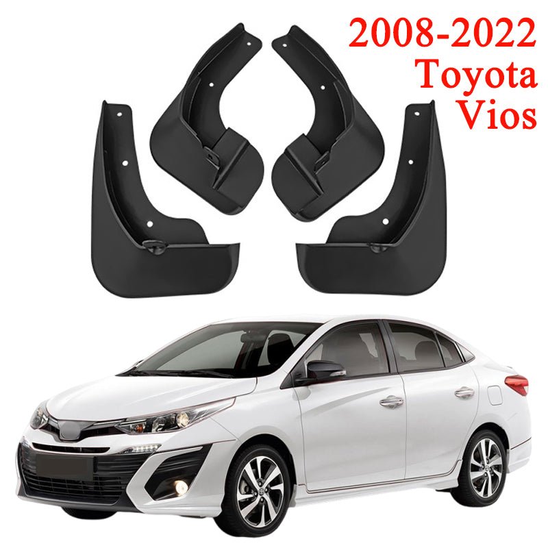 Mud Flaps for 2008-2022 Toyota Vios - Front & Rear Splash Guards (4 Pcs)