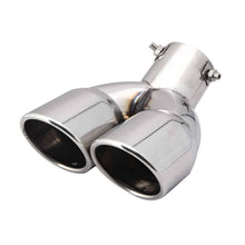 Load image into Gallery viewer, 2.5-3 inch inlet exhaust pipe stainless steel bevel cut exhaust tip universal bolt-on dual outlet tailpipe