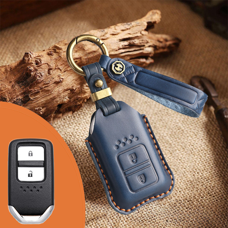 Genuine Leather Key Fob Cover for Honda