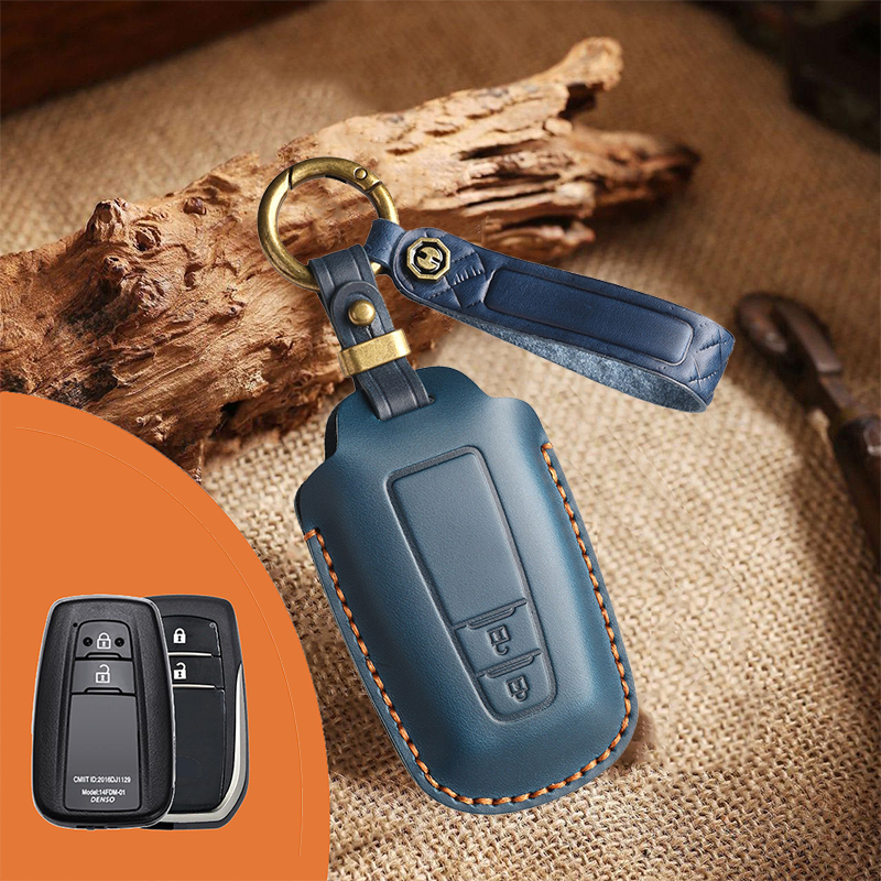 Genuine Leather Key Fob Cover for Toyota