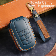 Load image into Gallery viewer, Leather Smart Car Key Cover Case for Toyota Camry, Rav4, Highlander high-end