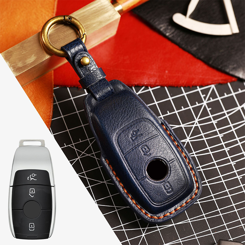 Suitable For Mercedes-Benz C-Class E-Class/GLK/R350/GL/GLC High-End Protection High-Quality Leather Key Cover