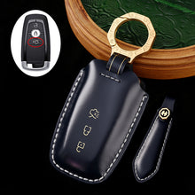 Load image into Gallery viewer, Genuine Leather Key Fob Cover for Ford Explorer, Fusion, Escape, F-150, F-250, F-350, F-450, F-550