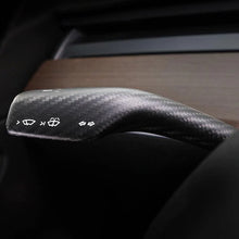 Load image into Gallery viewer, Real Carbon Fiber Gear Shift Cover, Turn Signal Stalk Covers for Tesla Model 3/Y (2017-2023)