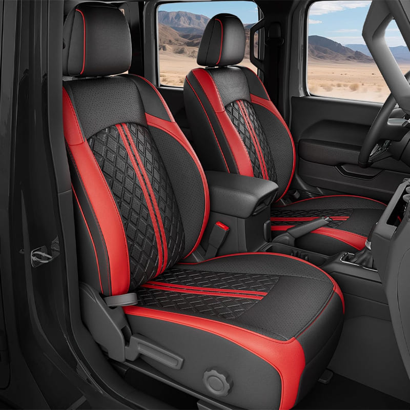 Jeep Wrangler JK JL Seat Covers 2007–2026 2 Door & Unlimited Custom Fit Leather
