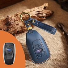 Load image into Gallery viewer, Genuine Leather Key Fob Cover for Subaru Outback, Forester, Legacy, and XV